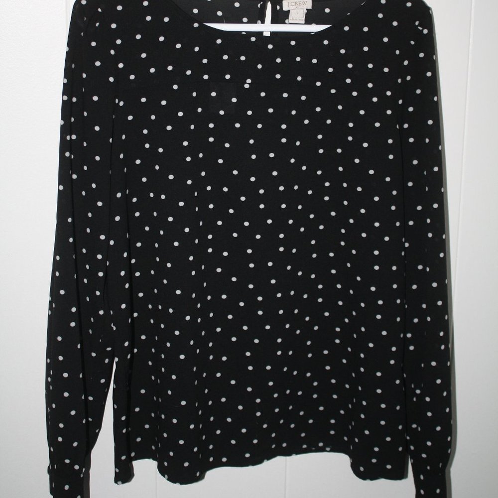 Polka dot jcrew blouse